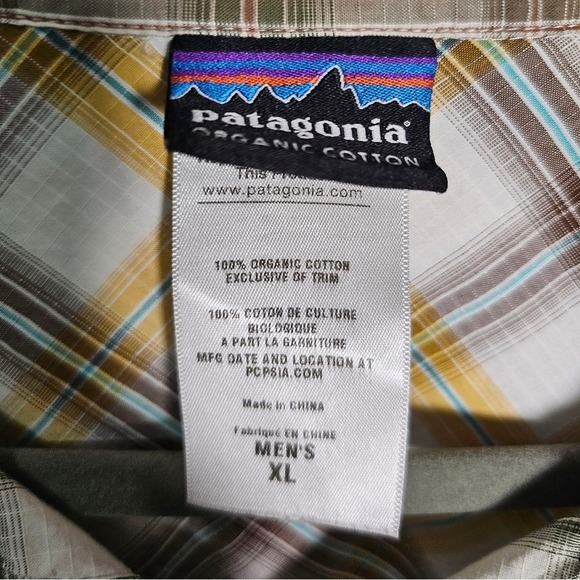 Mens Patagonia Plaid 100% Organic Cotton Button Up Shirt 2 Breast Pockets XL - Picture 4 of 12